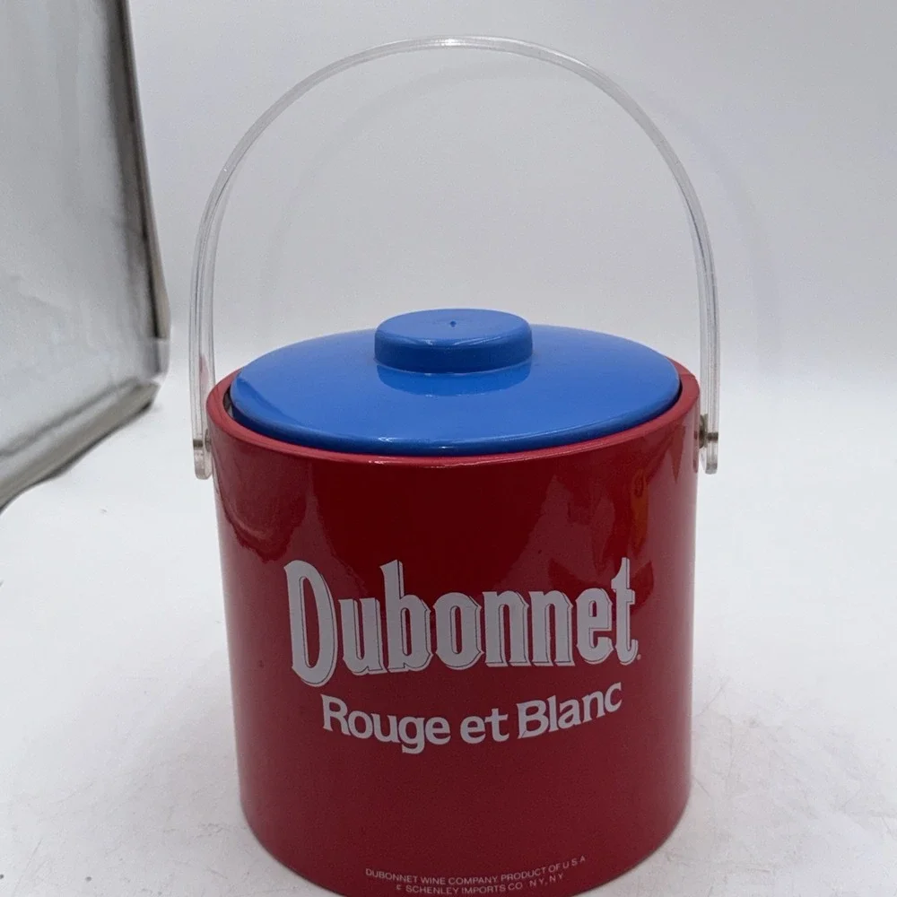 Rare Dubonnet Wine Company Rouge et Blanc Red Ice Bucket Promo Advertising Retro